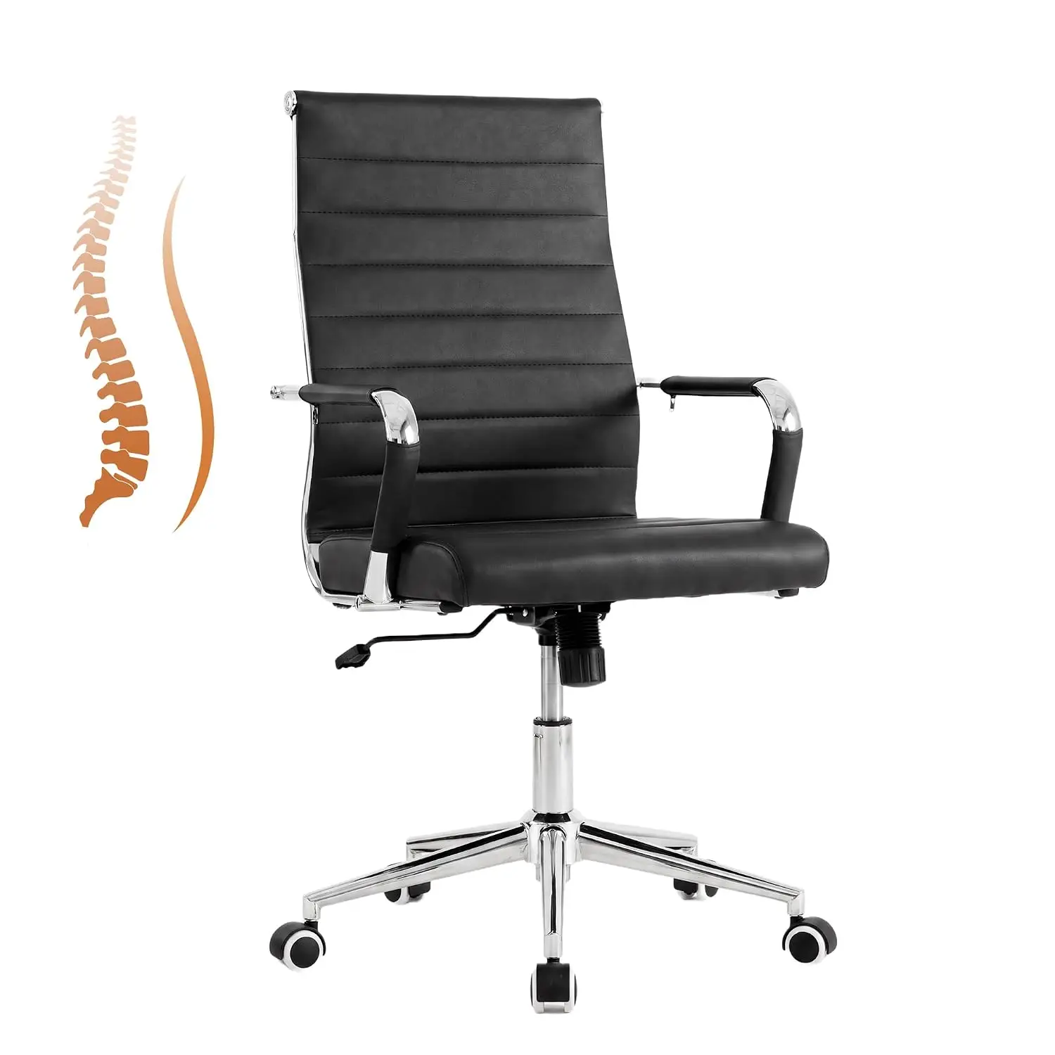 Ergonomic High Back Office Chair PU Leather Swivel Rolling Task Chair For Conference Room & Home, Customized