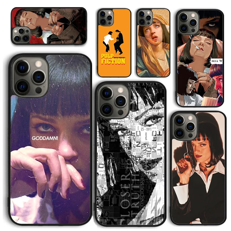 Mia Wallace Pulp Fiction Phone Case for iPhone 16 15 14 12 13 mini PLUS X XS XR 11 PRO MAX Back Cover Fundas Shell