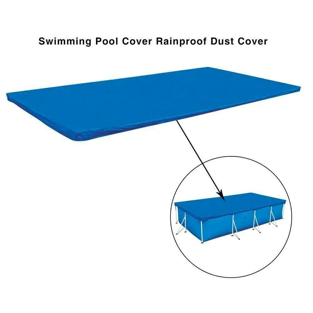 Square Shape Swimming Pool Cover UV-resistant Inflatable Film Pool Dust Cover Poncho Protector Rainproof Pool Protection
