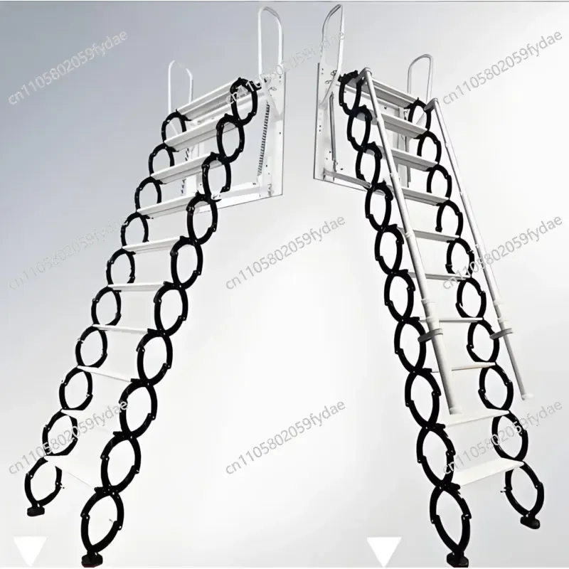 Manual Telescopic Folding Invisible Telescopic Lifting Loft Ladder Indoor and Outdoor Wall-mounted