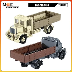 WW2 Military Heavy Truck Lancia 3Ro Army Armored Vehicle MOC Building Blocks Technology Assembly Model Kid's DIY Bricks Toys