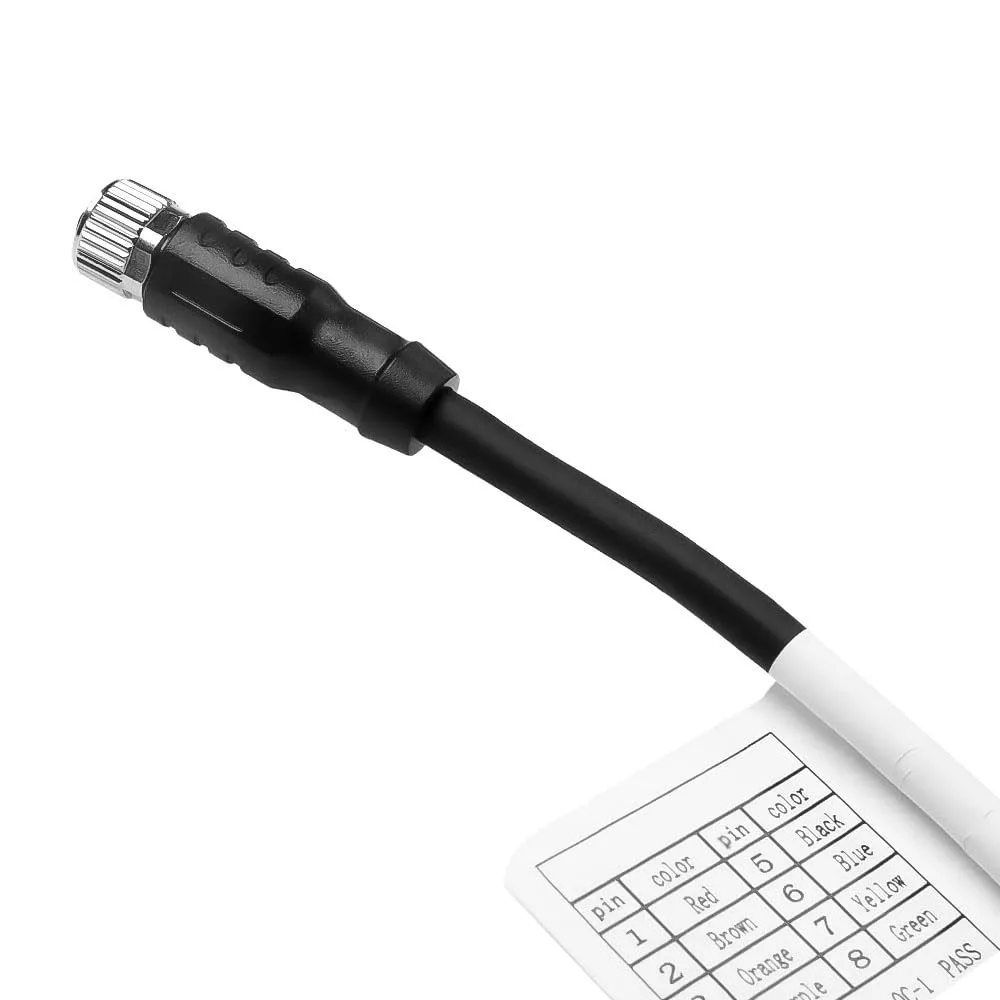 

M8 8 Pin Female A-Code to Open End Power I/O Cable Drag-Chain Shielded forBaumer