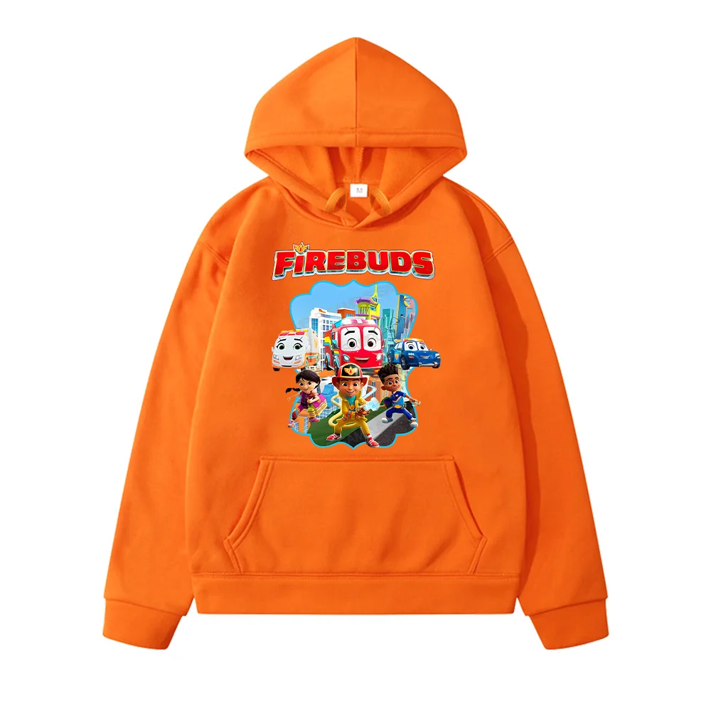 

Firebuds Anime Print Hoodie Fashion Trend for Boys/Girls Clothes Comfortable Soft Children Pullovers with Pocket Kids Sweatshirt