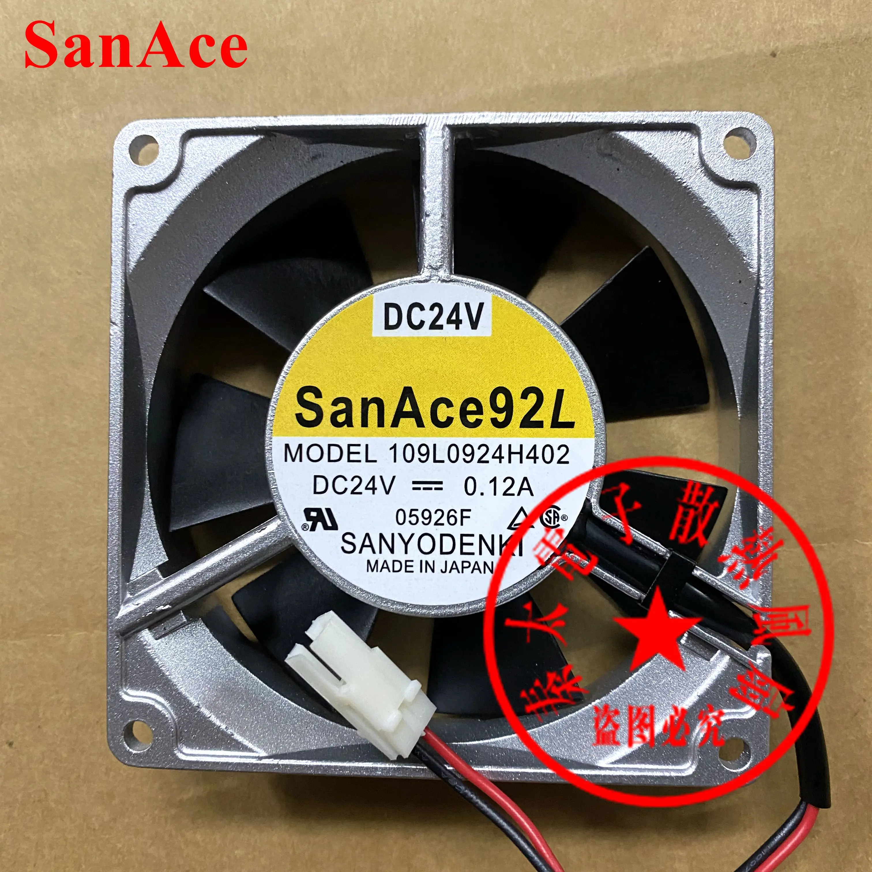 

Ltsf For SANYO DENKI 109L0924H402 DC 24V 0.12A 90x90x25mm 2-Wire Server Cooling Fan 9cm