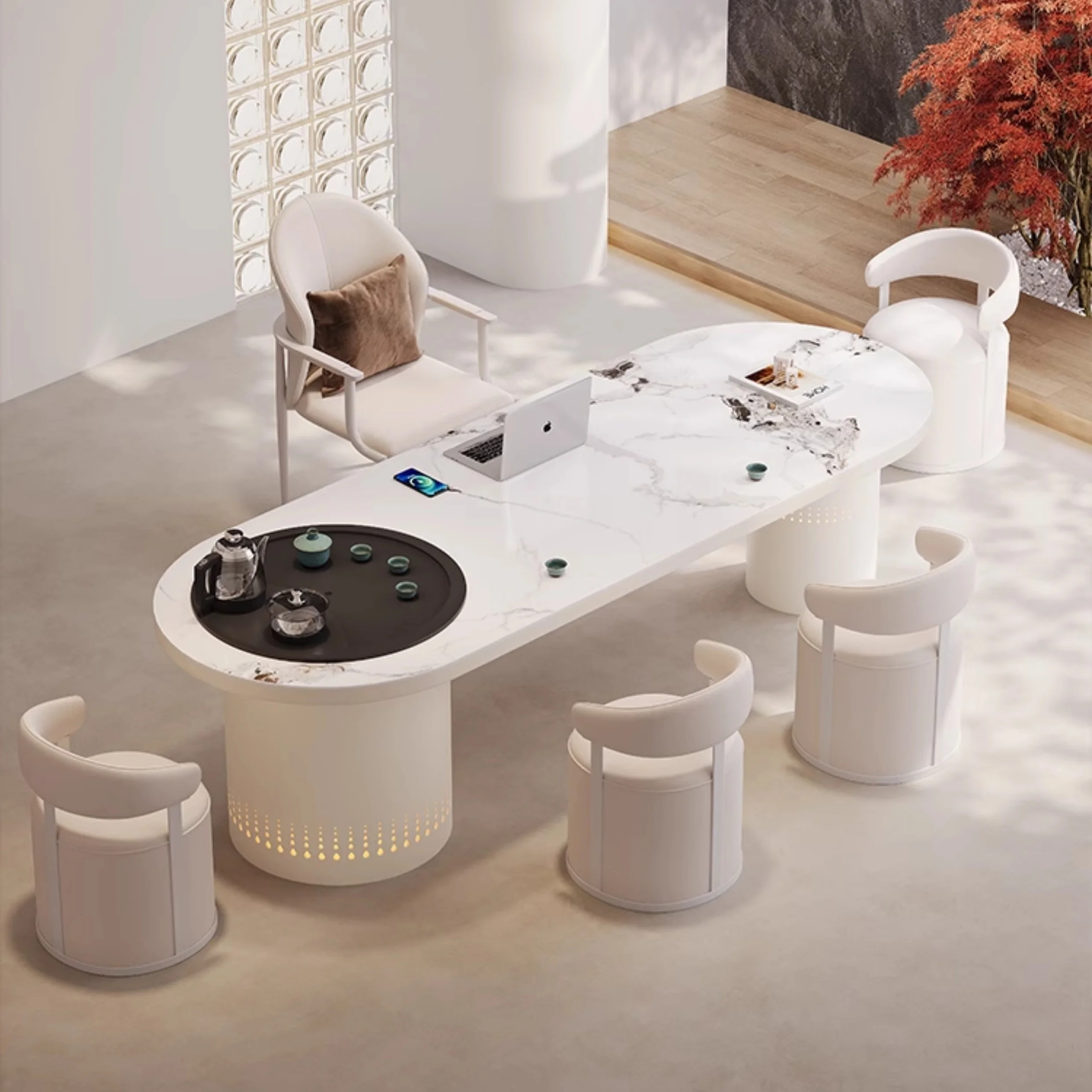 * Interior Modern Decoration Designed Wholesale Display Table Chairs Tea Table and Chairs Set
