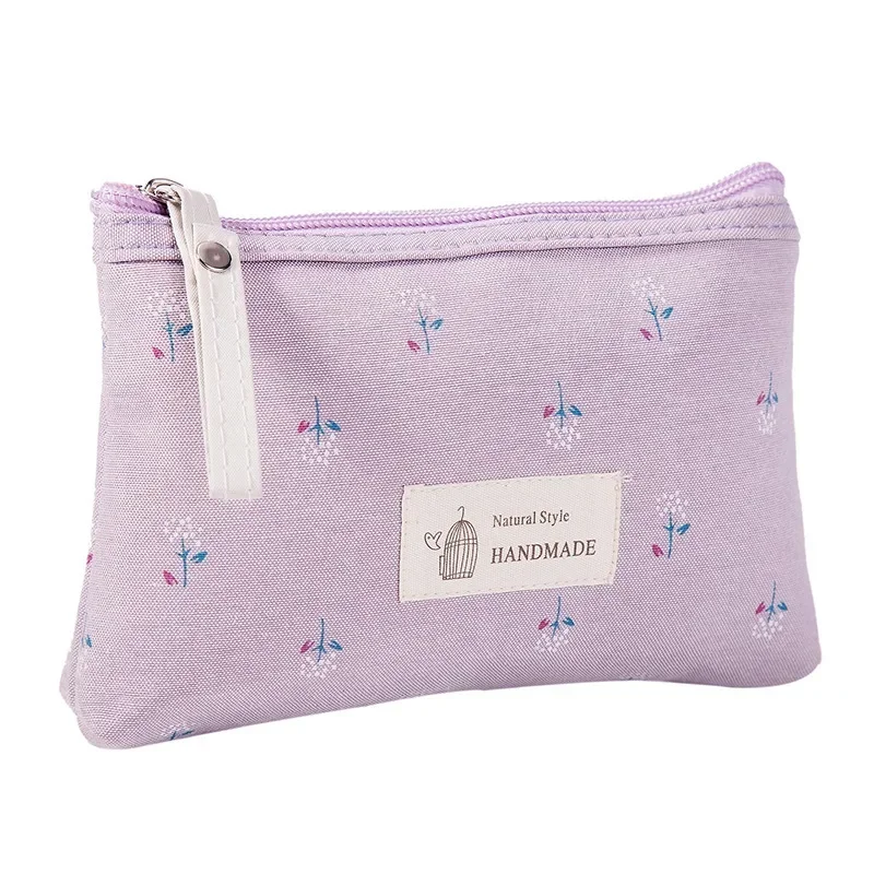 

Flower Print Canvas Makeup Bag for Women, Travel Toiletry Organizer, Zipper Cosmetic Pouch, Wash Bag for Female Essentials파우치