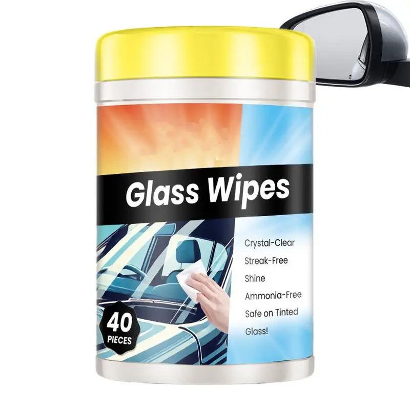 

Windshield Cleaning Towels Wipes 40 Sheets Oil Film Removing Anti-fog Wet Towel Powerful Oil Film Cleaner Agent Wipes Easily