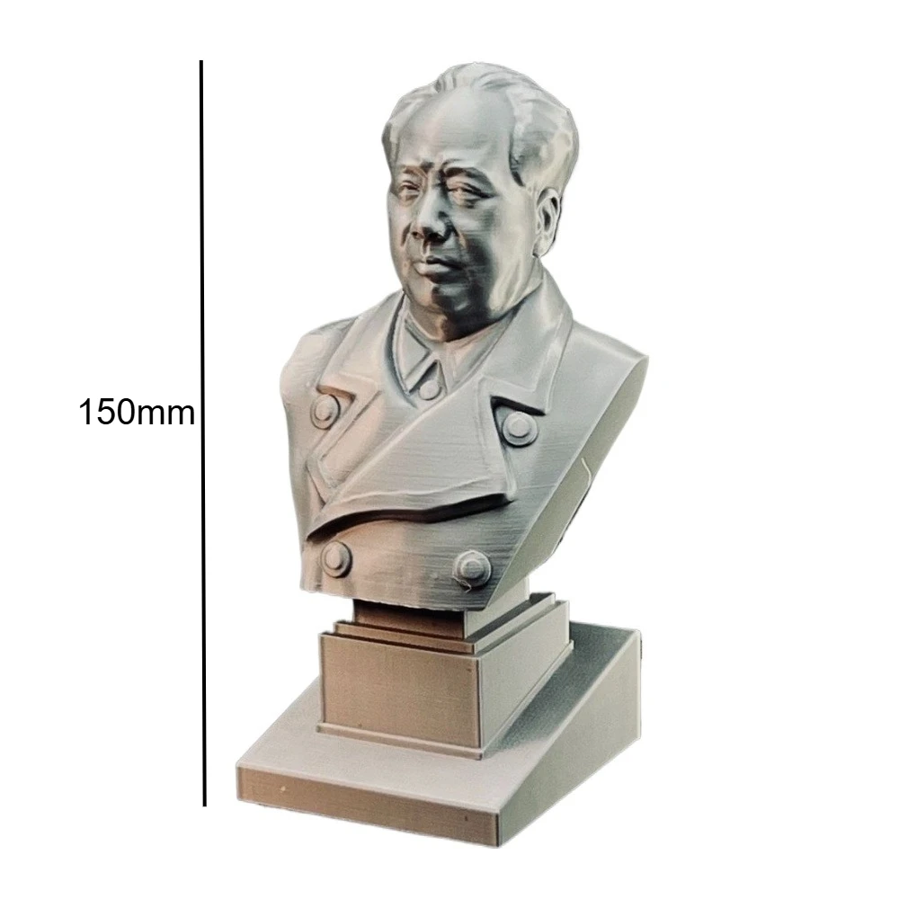 Mao Zedong Bust Figurine Model 3D Printed DIY PLA Plastic Sculpture Models Decoration Craft Gift For Men And Women view 5