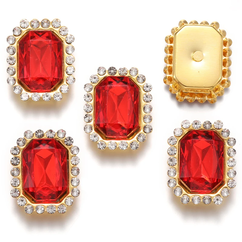 10pcs Multi-Color Resin Diamond Square Stud Earrings