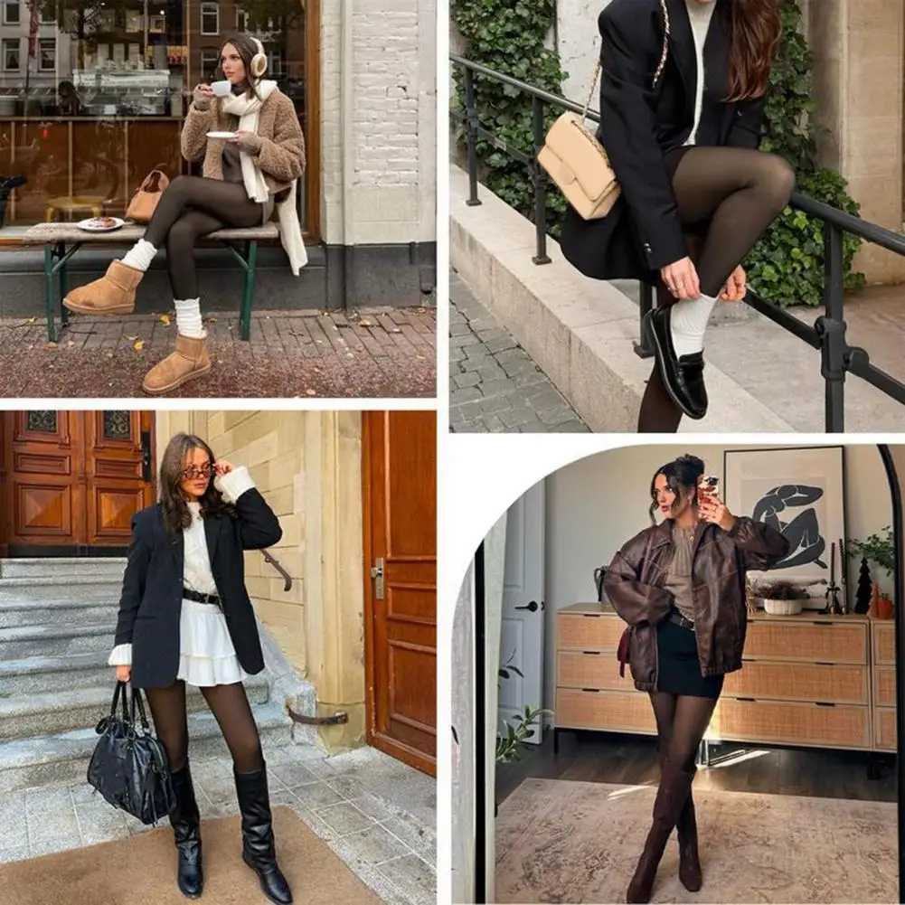 Ciepłe legginsy z polarową podszewką, legginsy kompresyjne z wysokim stanem, damskie legginsy z polarową podszewką modelujące brzuch, bezszwowe do pracy.