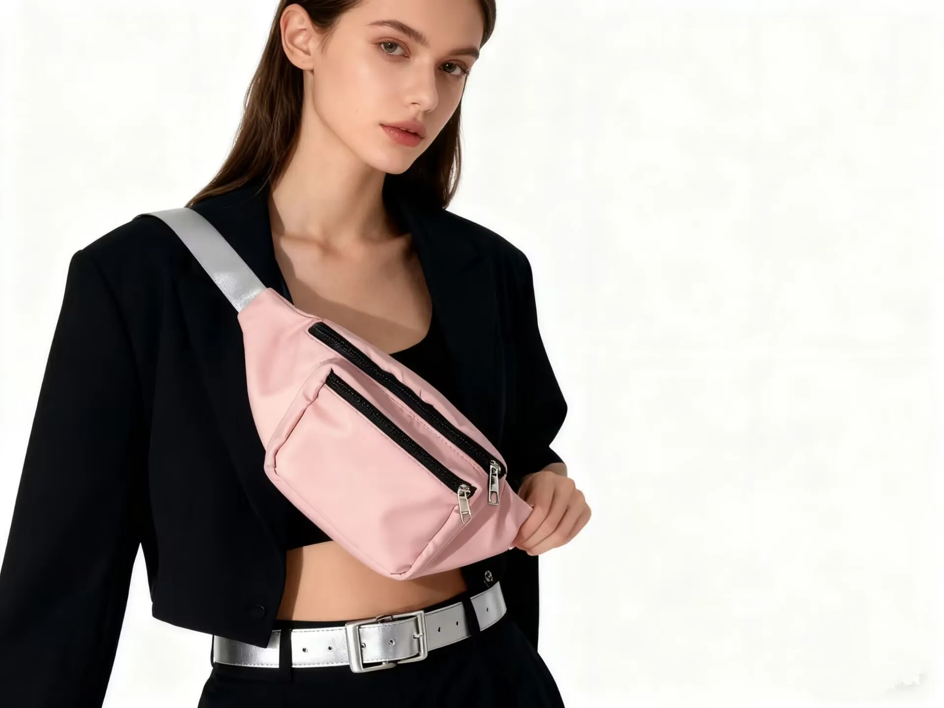 

Waist Bag for Women 2025 New Running Sports Bag, Mobile Phone Pouch, High-End Niche, Large Capacity Chest Crossbody Bag