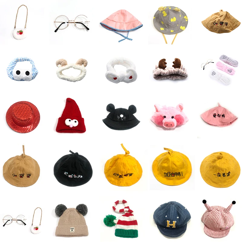 

30cm LaLafanfan Cafe Duck Dog Clothes Headband Bag Glasses Plush Toys Cartoon Stuffed Dolls Accessories Clothing Kids Girls Gift