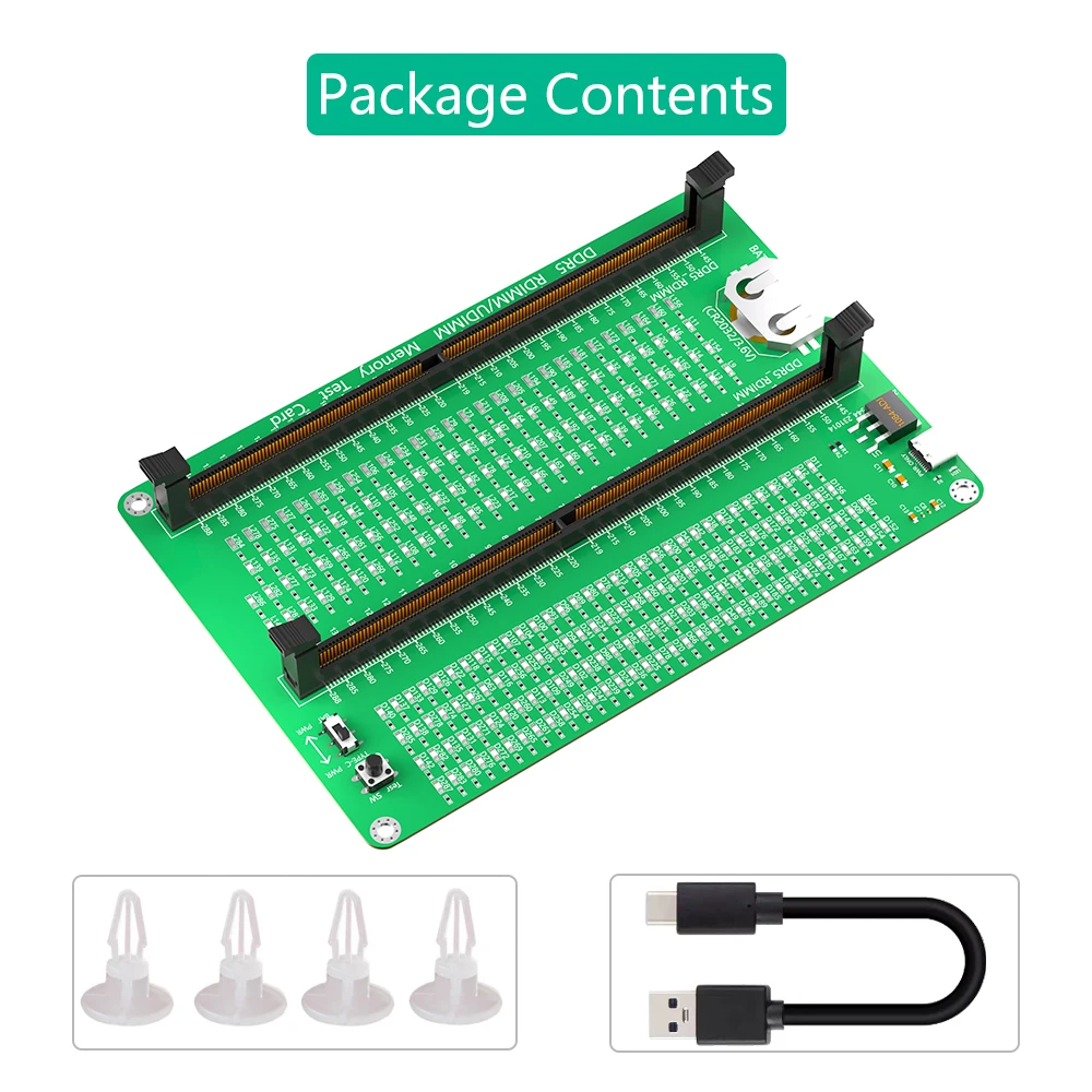 DDR4ช่องเสียบหน่วยความจำของเมนบอร์ดแล็ปท็อป/เดสก์ท็อปใหม่ DDR5ทดสอบการซ่อมเครื่องวิเคราะห์การวิเคราะห์วิเคราะห์การ SO-DIMM ด้วยวิธี SDRAM ปักหมุดพร้อมการ์ดทดสอบ LED