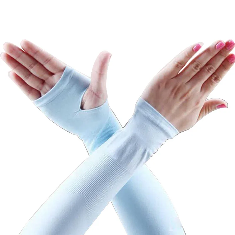 Ijs Zijde Zonwerende Arm Mouwen Unisex Elleboog Cover Outdoor Fietsen Hardlopen Vissen Rijden Cool Anti-Uv Arm Mouwen