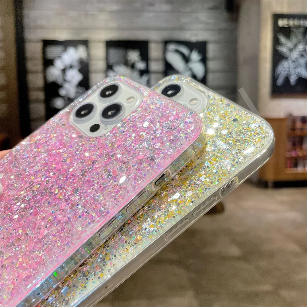 Glitter Luxury Sequin Phone Case For Samsung Galaxy A72 A52 A32 A22 A73 A25 A35 5G A24 A12 A05S A23Shiny Soft Silicone Cover image 5