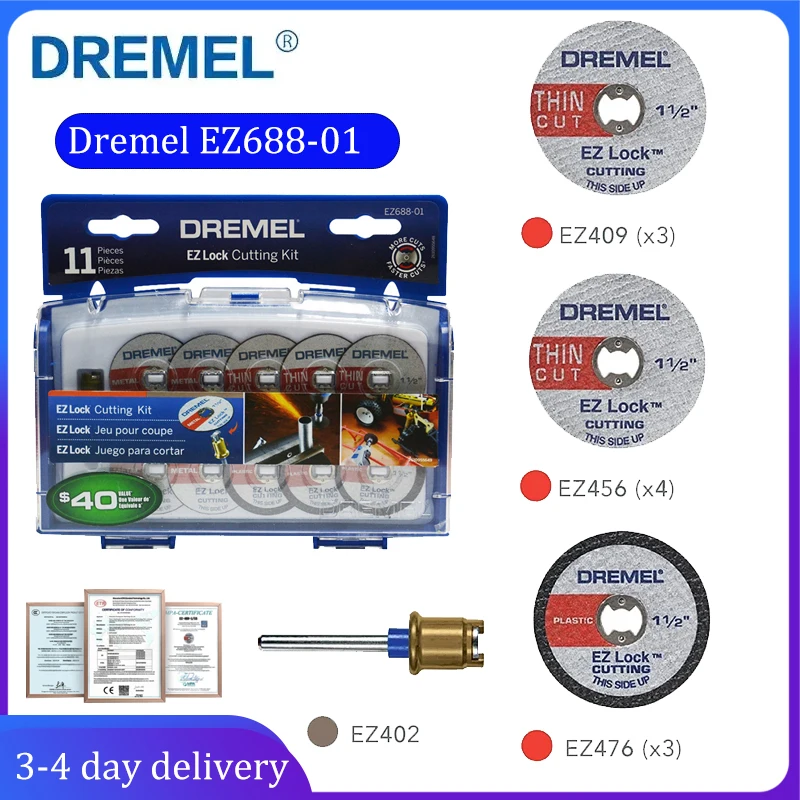 dremel conjunto de discos cortantes originais rebolo para metal madeira vidro plastico 38 mm 11 unid 01