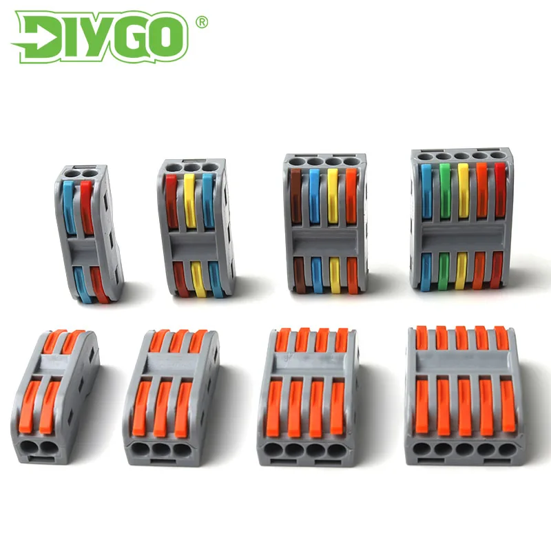 5PCS Universal Compact Wiring Cable Connectors Mini 1 In Multiple Out Push-in Wire Connector Terminal Block ,For Home Lighting