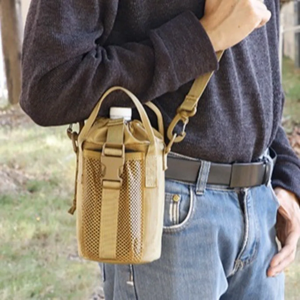 

Сумка-слинг для бутылки с водой большой емкости, регулируемая многослойная спортивная сумка для бутылки с плечевым ремнем, водонепроницаемая спортивная сумка через плечо