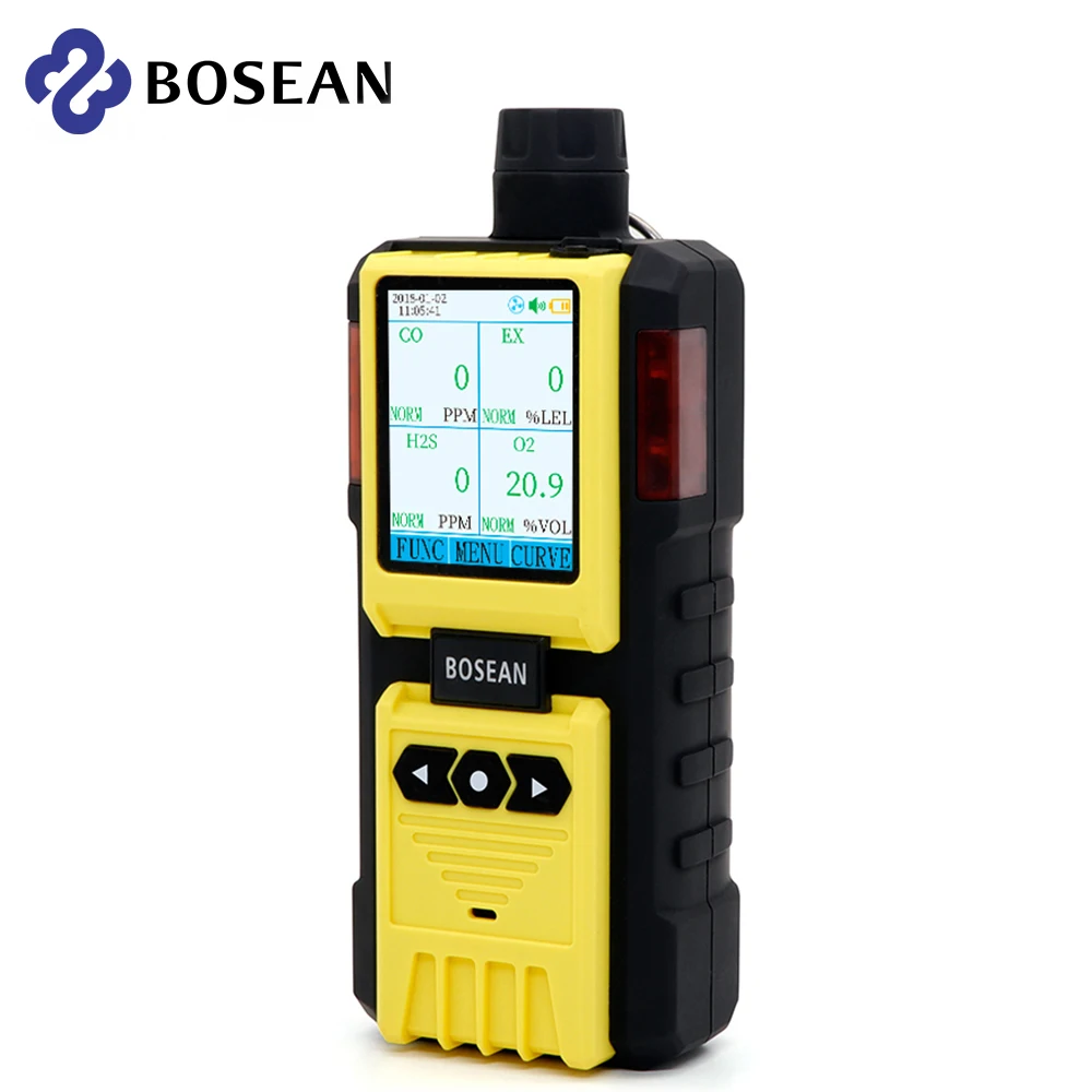Portable 4 in 1 Gas Monitor Handheld Gas Analyzer Detector Gas Tester EX Oxygen Hydrothion Carbon Monoxide Combustible With Pump