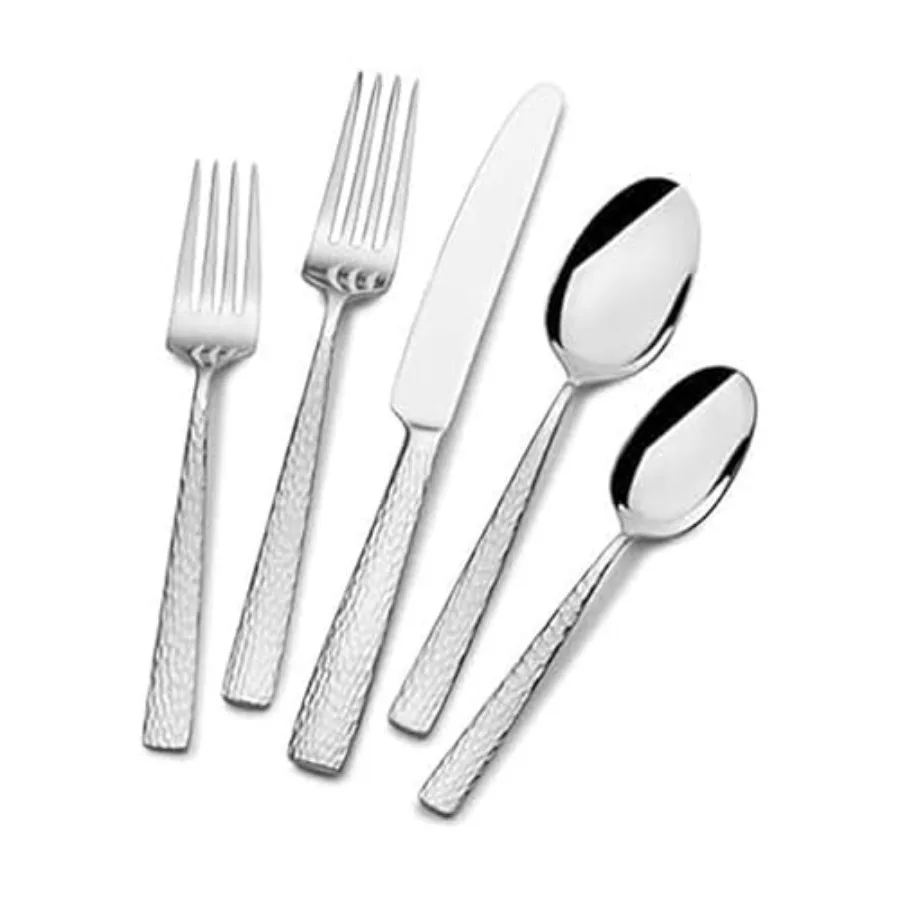 

Flatware Service for 12,,18/10 Stainl Steel, Sierware Set with Serving Utensils