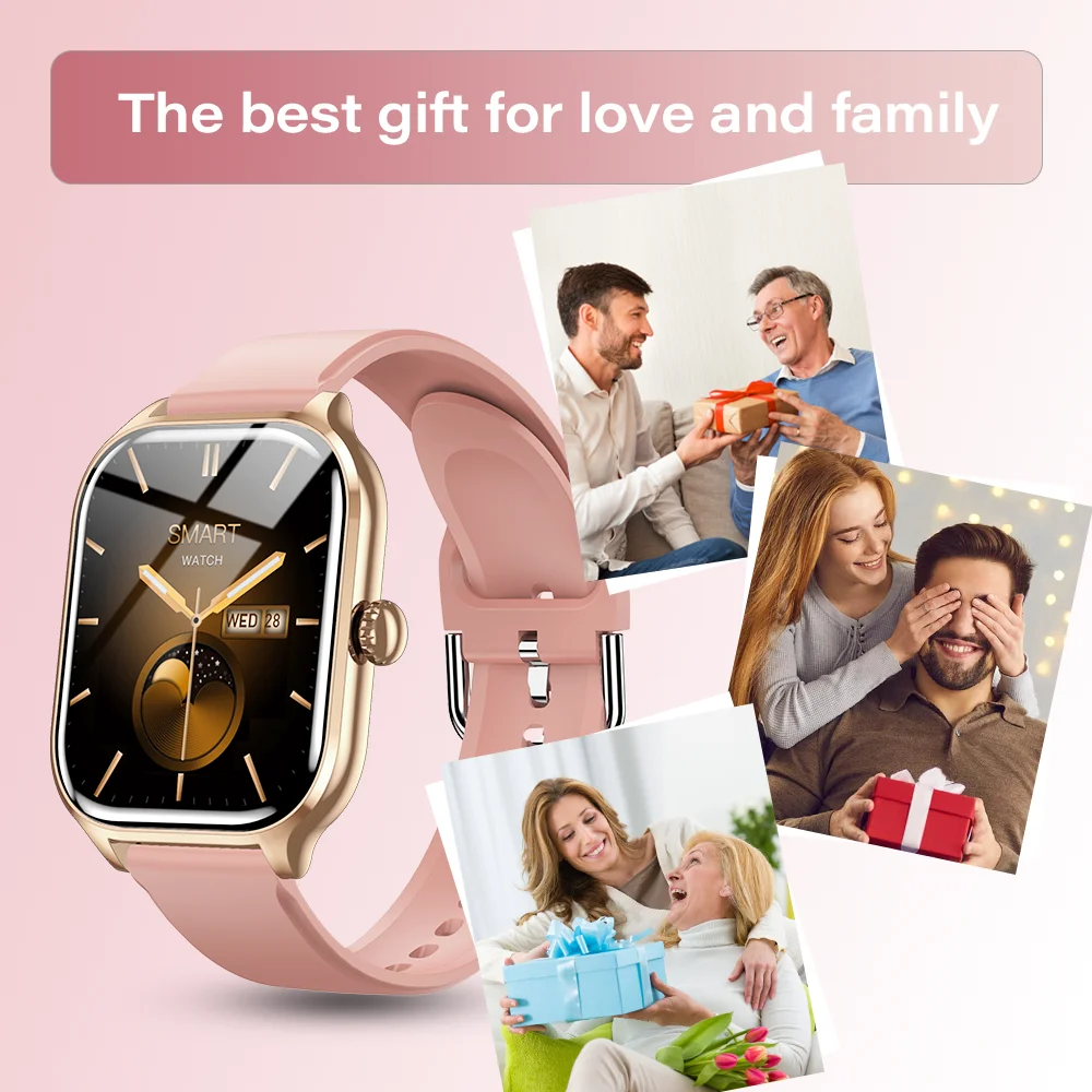 LAXASFIT 2025 Neue Smartwatch, Bluetooth-Anruf, Nachrichtenerinnerung, 24-Stunden-Gesundheitsüberwachung, Smartwatch, Geschenk für Männer und Frauen – Detail 9