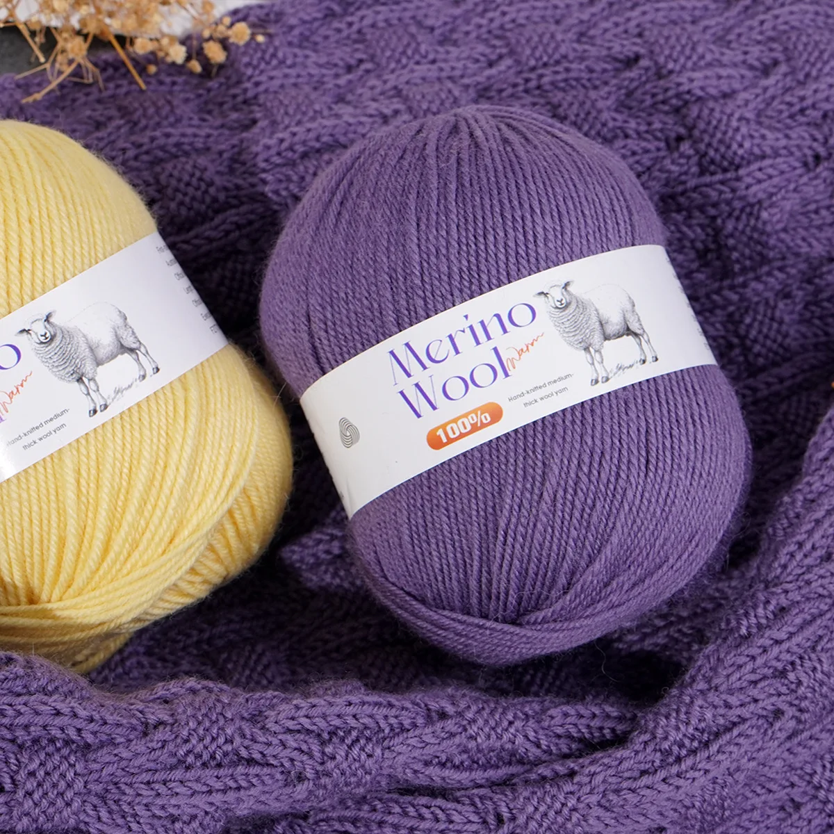 100g Merino Yarn Medium Coarse 100% Pure Wool Thread Large Fleece Hand Woven Scarf Sweater Thread