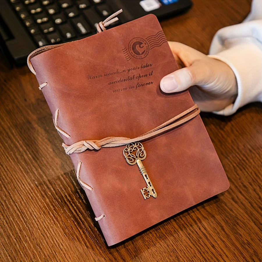 Caderno antigo com alça e ping - Vintage Leather Journal Notebook avaliação e preço