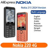 Original Nokia 220 4G Feature Phone 2.8 Inch Bluetooth FM Radio 1450mAh Bettery Dual SIM Push-button Mobile Phone Type-C Port