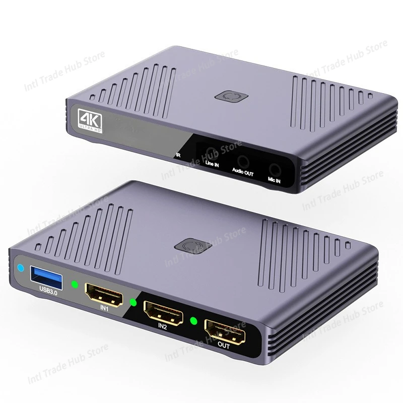 1 Pcs Video Dual-channel Capture Card, Dual-camera 4K High-definition Input, Computer Live Streaming YUY2 Recording Box