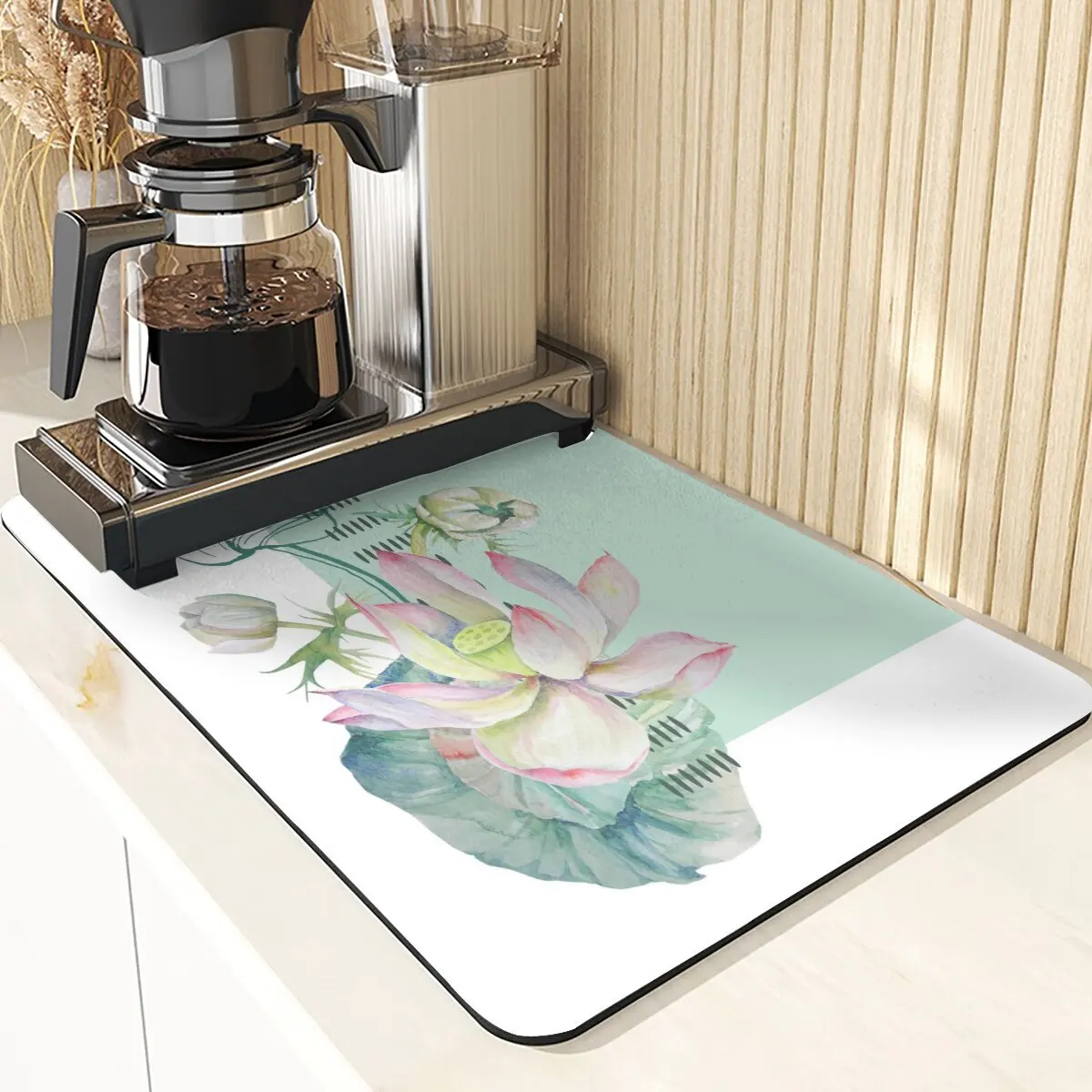 Simplicity Style Coaster Absorbent Diatomaceous Earth Mat Kitchen Accessories Flowers Pattern Absorbent Drying Mat For Kitchens