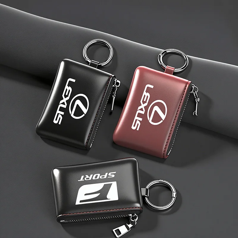 Capa de couro para chave de carro, mini bolsa de armazenamento, acessórios para lexus f sport es rx nx ls ux lm lx gx lc rz is ct gs rc hs sc lbx