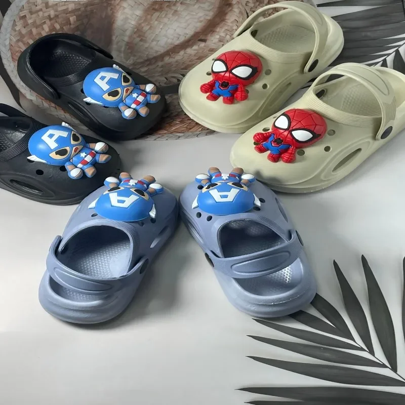 

Disney Spider Man Children's Cave Shoes Boys' Anti Slip Soft Sole Kid's Beach Sandals For Home And Outdoor Shoes Size 24-45