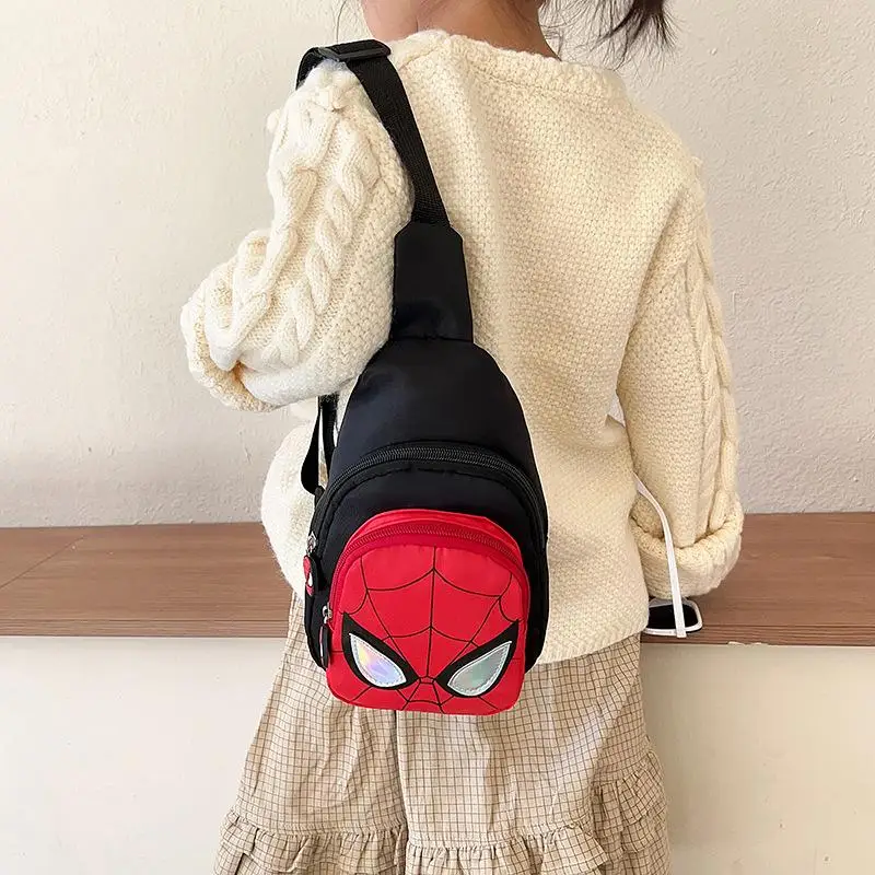 Marvel Anime Figura Homem-Aranha Bolsa para Crianças, Sacos de Ombro Infantil de Alta Capacidade, Saco Peito do Homem Aranha, Mochila Mensageiro,