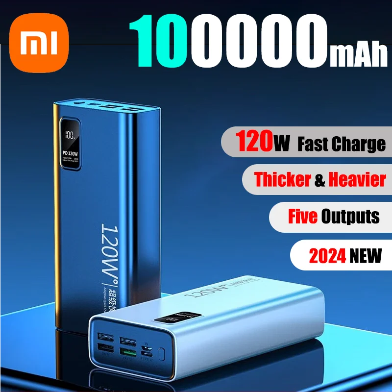 

Xiaomi 100000mAh High Capacity Power Bank 120W Fast Charging Powerbank Portable Battery Charger For iPhone Samsung Huawei