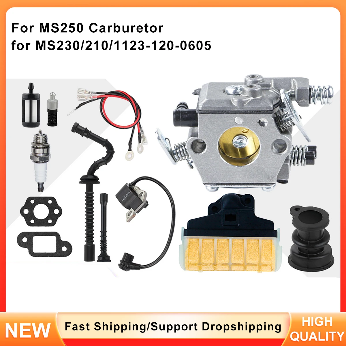 المكربن لمنشار Stihl MS250 MS210 MS230، يستبدل 1123-120-0605 وWT-215