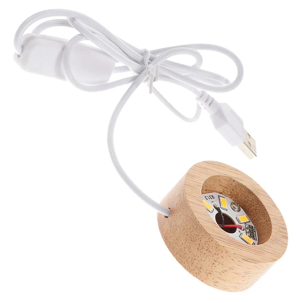 Crystal Ball Lamp Holder Balls Sphere Accessory Chassis Display Stand Light Base Wood LED Round Rack Stands for