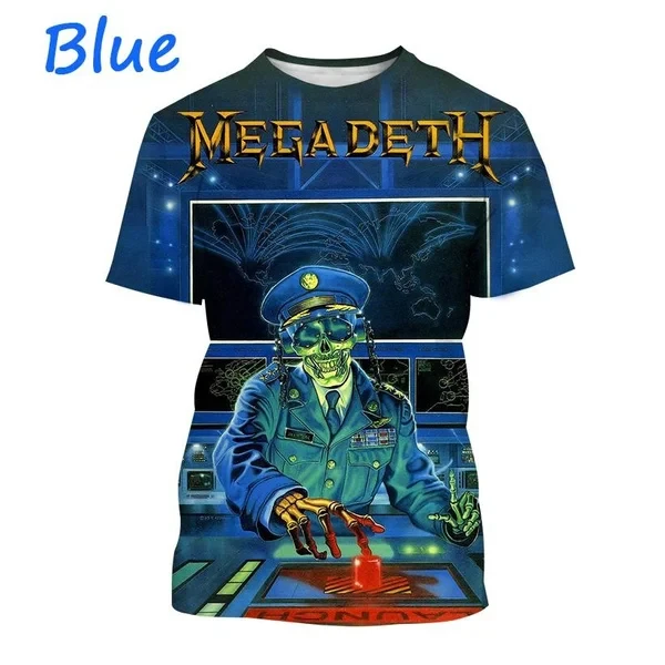 Popular Heavy Metal Rock Band Megadeth 3D Printed Men/Women T-shirts Summer Wild Style Short Sleeve Tee Top Oversized Streetwear