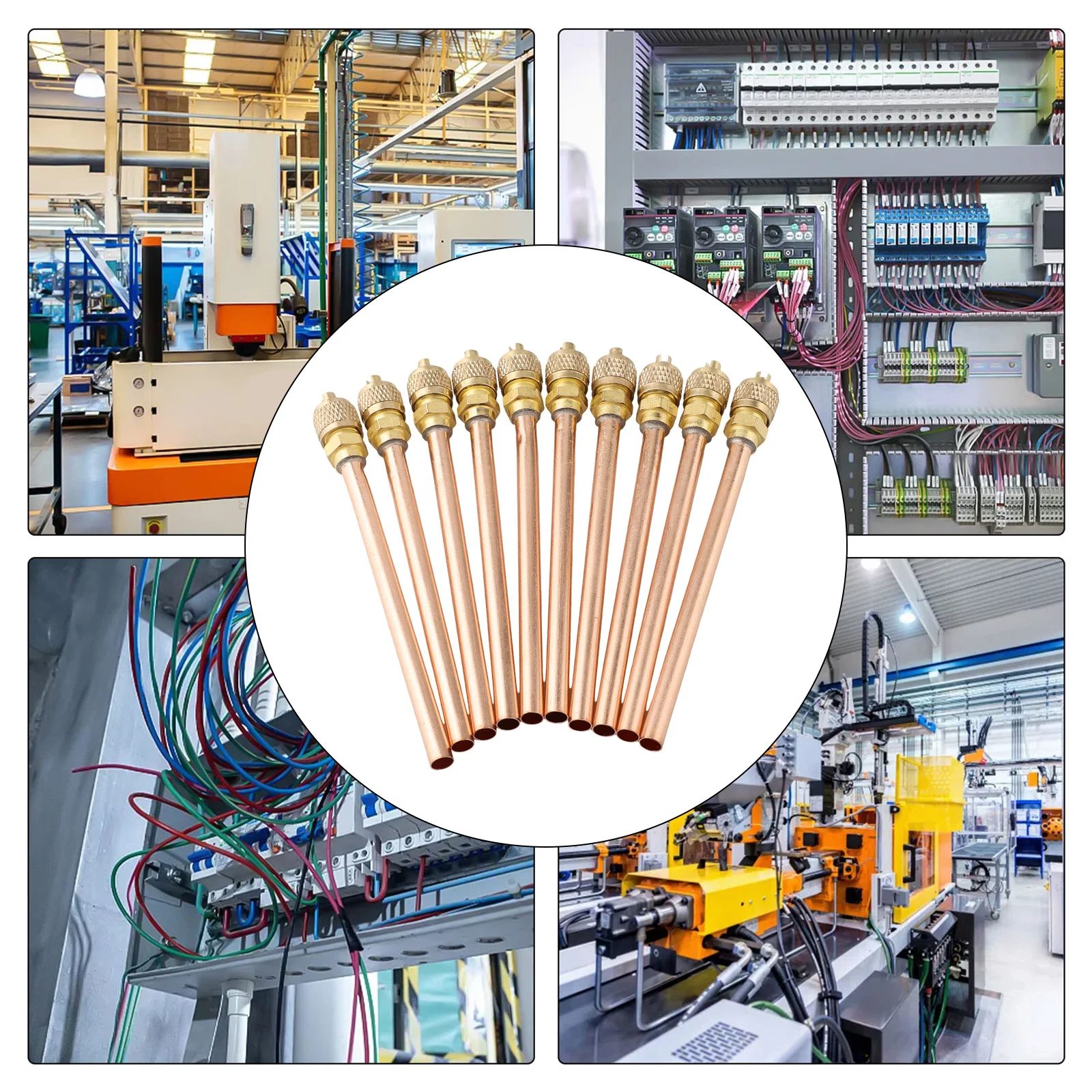 10pcs Maintenance Valve Copper 13x6x4cm Air Conditioner Refrigeration Access Valves Brass Tube Filling Parts High Quality