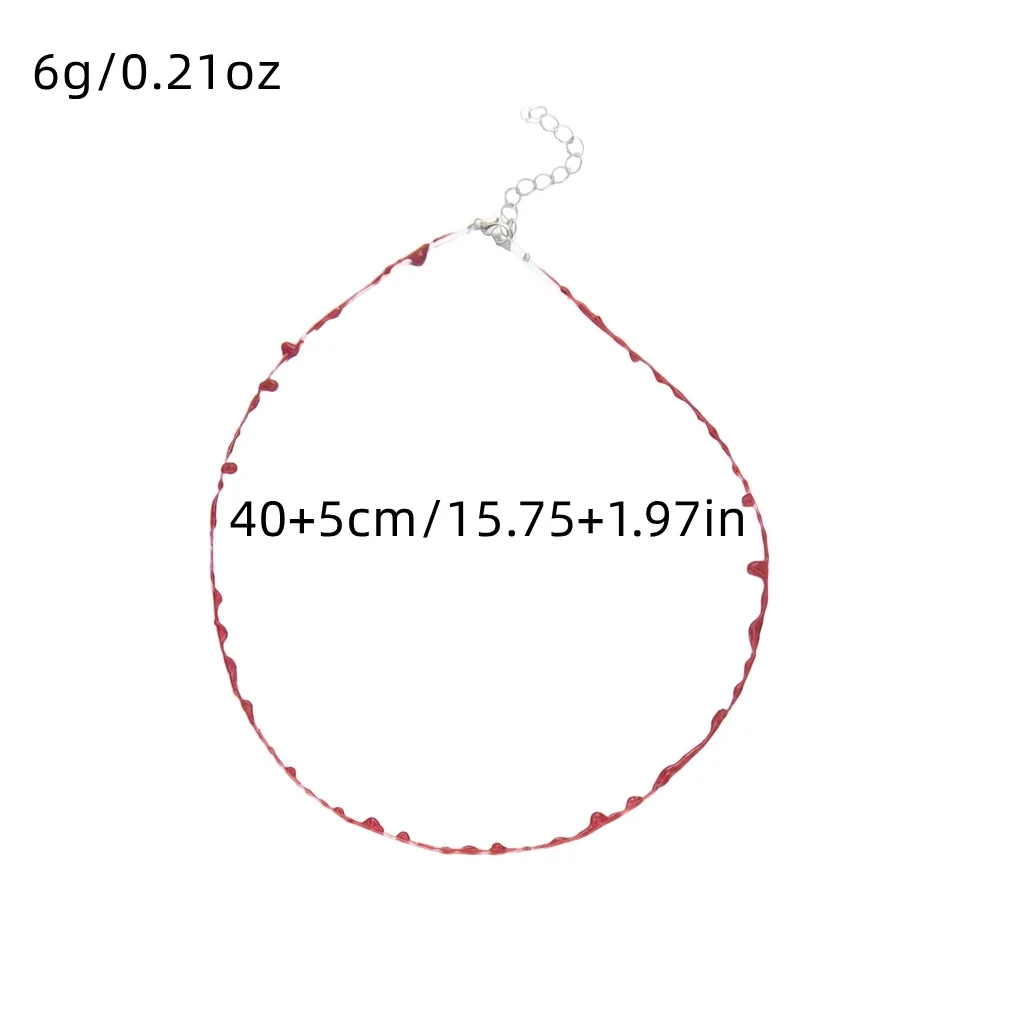 Acryl Gothic Rote Blut-Halsketten für Frauen und Männer Simulierte Blutung Cosplay-Halsketten Halloween-Party Schmuck Geschenke – Detail 6