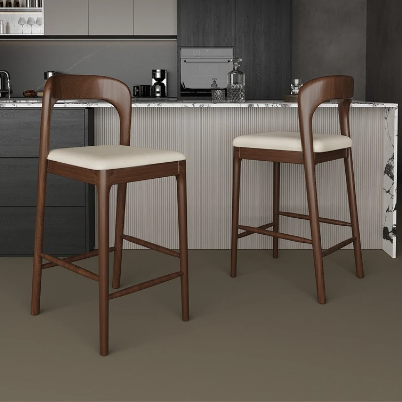 جزيرة المطبخ بار البراز وسائد خشبية حديثة عالية غرفة المعيشة بار البراز المنزل البني الحد الأدنى أثاث Sillas De Comedor #4