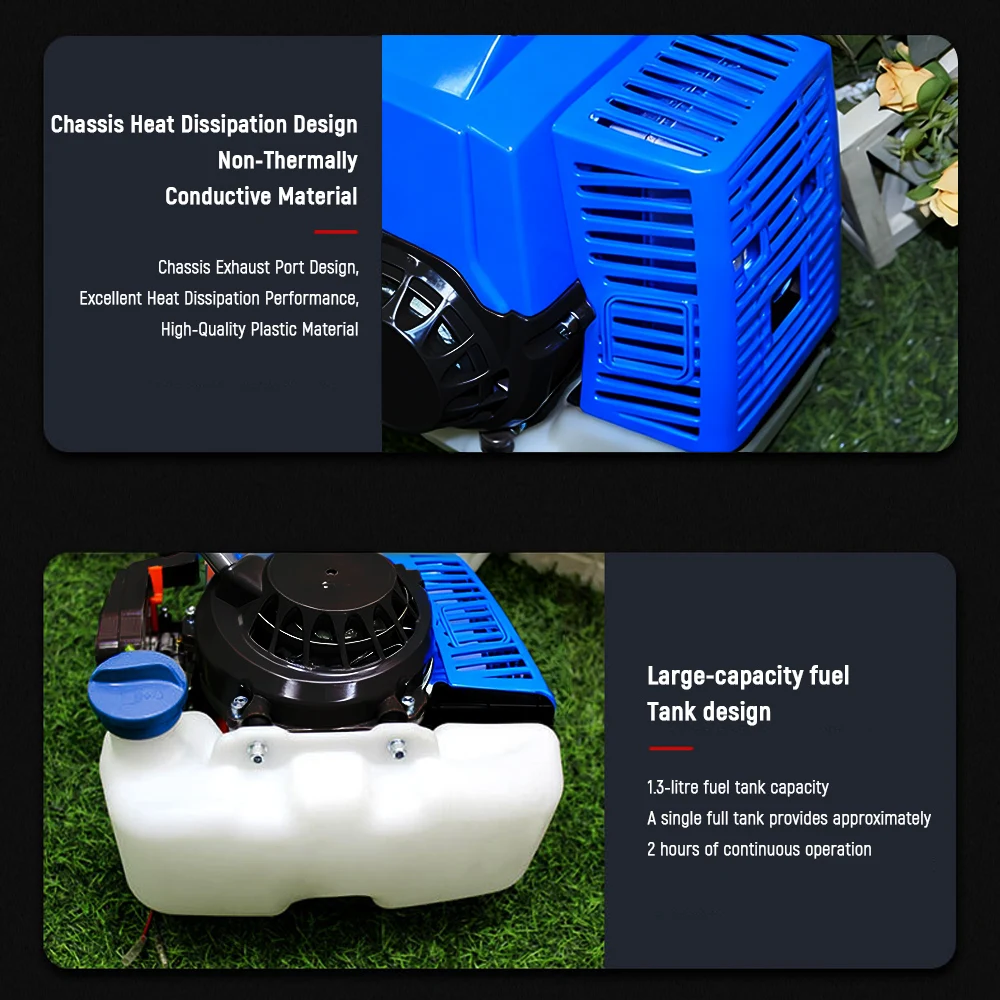 2-stroke Gas-powered Engine 90CC 2500W Power Head Portable Petrol Engine Universal Garden Tool Engine for Lawn Mower Earth Auger