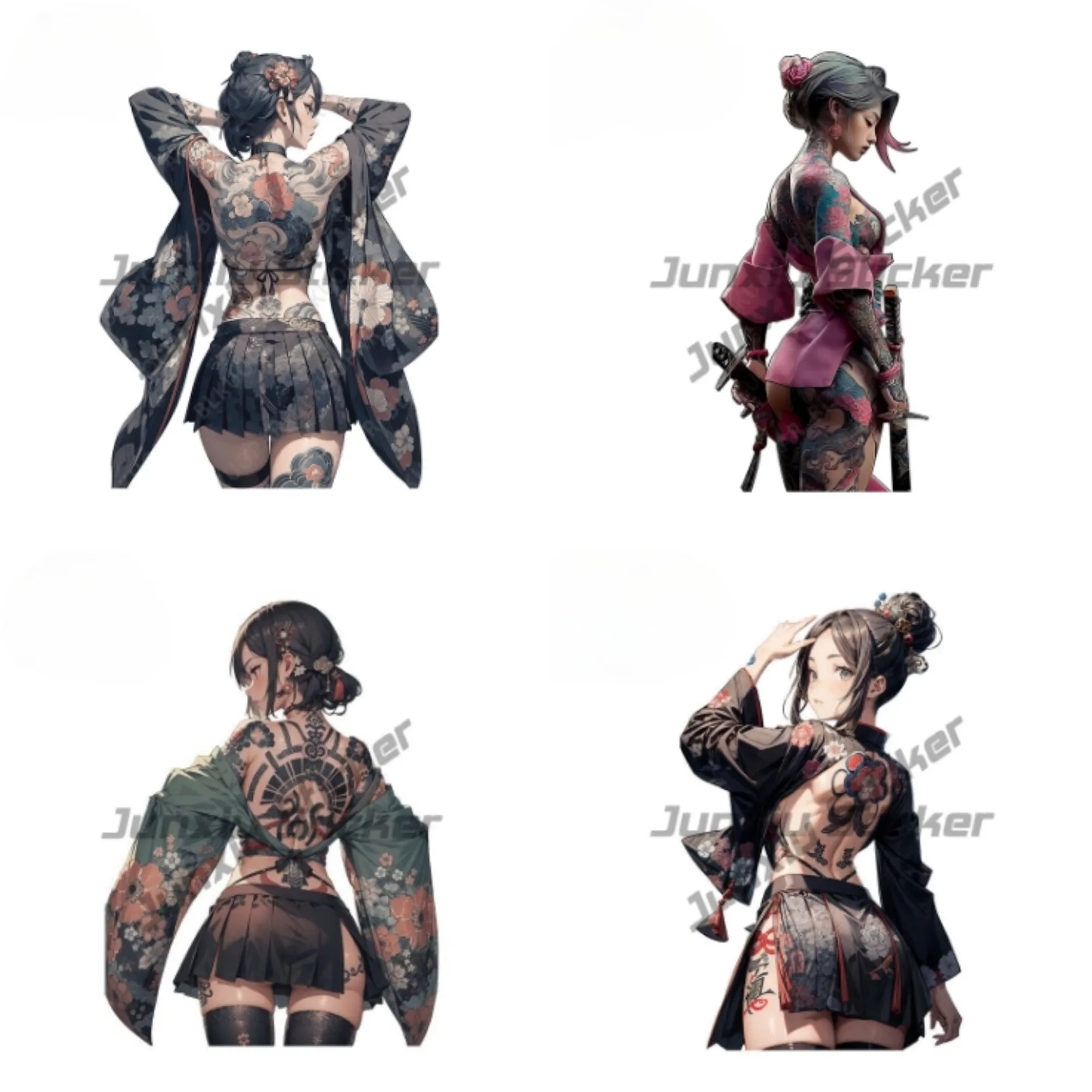 

Flower Tattoo Japanese Geisha Anime Car Stickers Vinyl Stickers