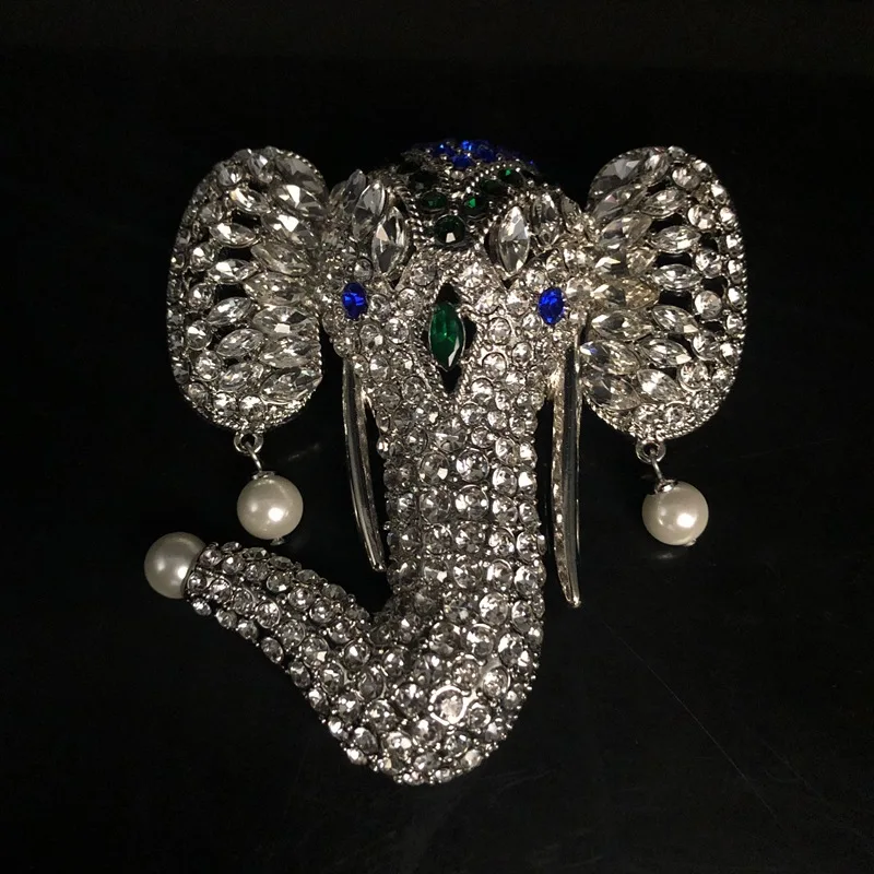 retro exquisite diamond-encrusted cute animal elephant brooch Designable brooch