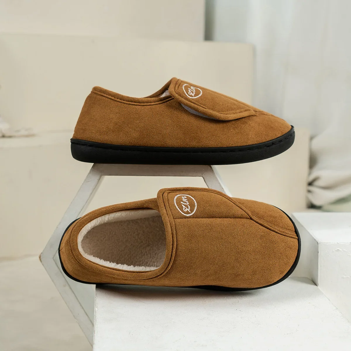 pop-house-shoes-for-men-suede-leather-slippers-non-slip-slip-on-shoes-comfy-warm-plush-indoor-outdoor-for-diabetic-swollen-feet