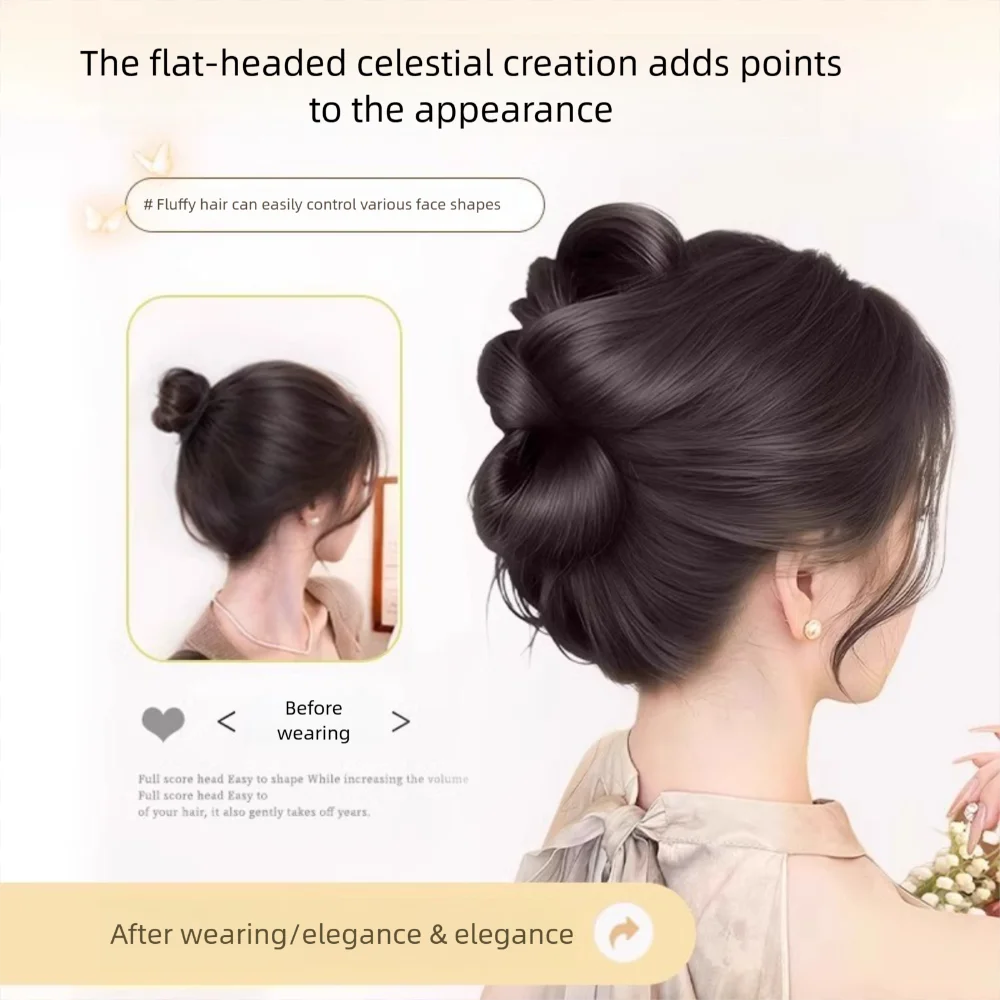 جديد الاصطناعية كعكة الشعر مخلب كليب Bowknot شعر مستعار طبيعي كليب رقيق براون أسود هيربيسي النساء