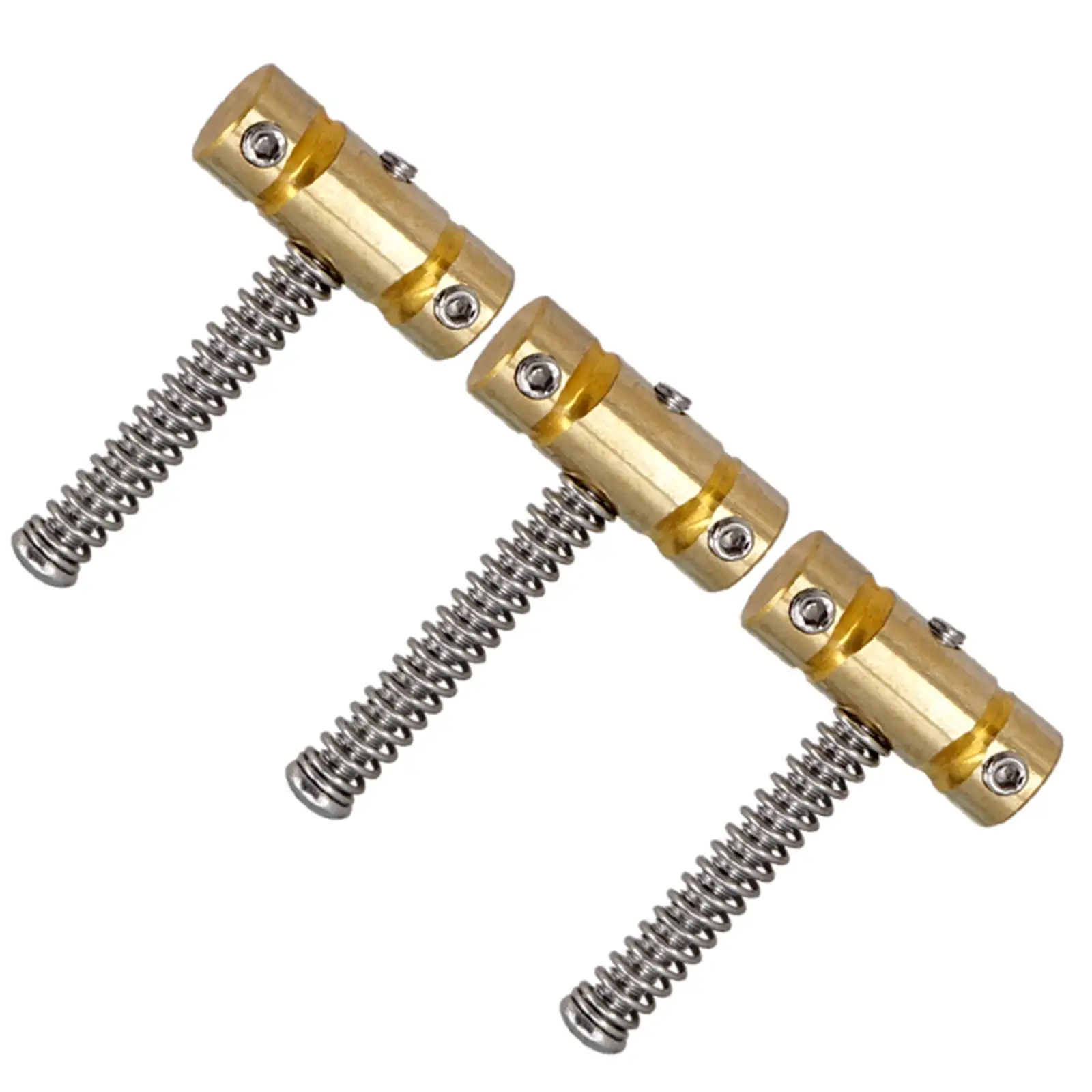 3 Pieces Guitar Compensated Bridge Brass Saddles Set Professional Brass Saddles for Electric Guitar Replace Part