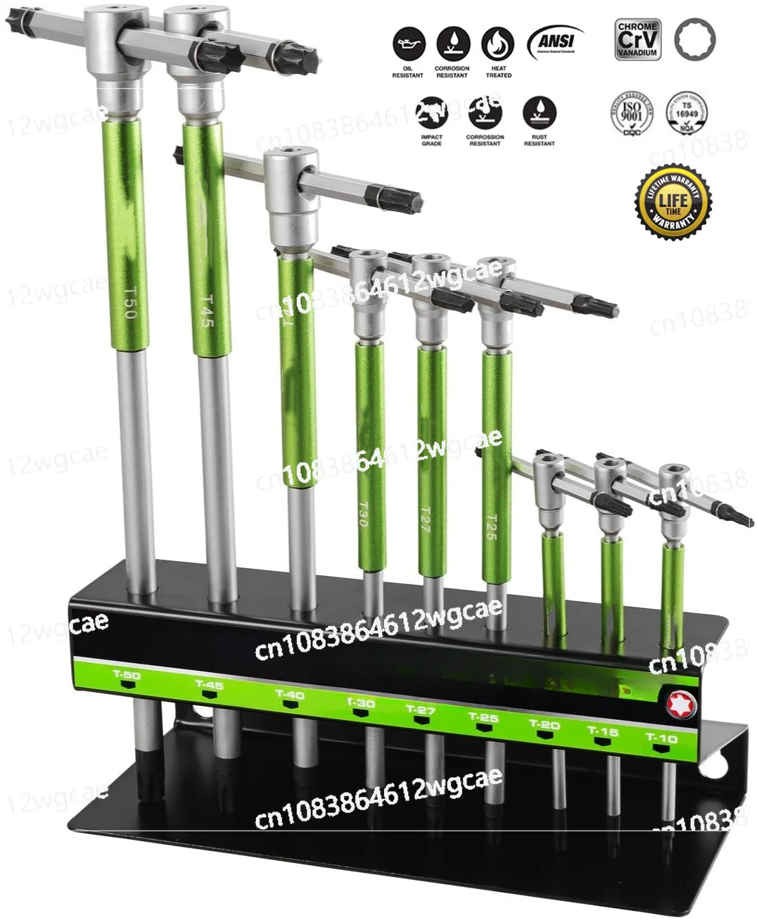 

T-Handle Hex Allen Key Wrench Set W/ Speed Sleeves for Fast Spinning Action,Sliding Top Handle for “T” or “L” Shape,Long Shafts