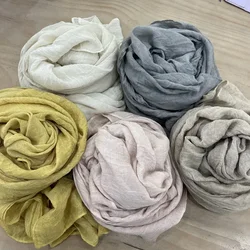 Plain Cotton and Linen Tie Dye Scarf for Women Thin Style Spring and Autumn New Solid Color Retro Cotton Soft Versatile Shawl