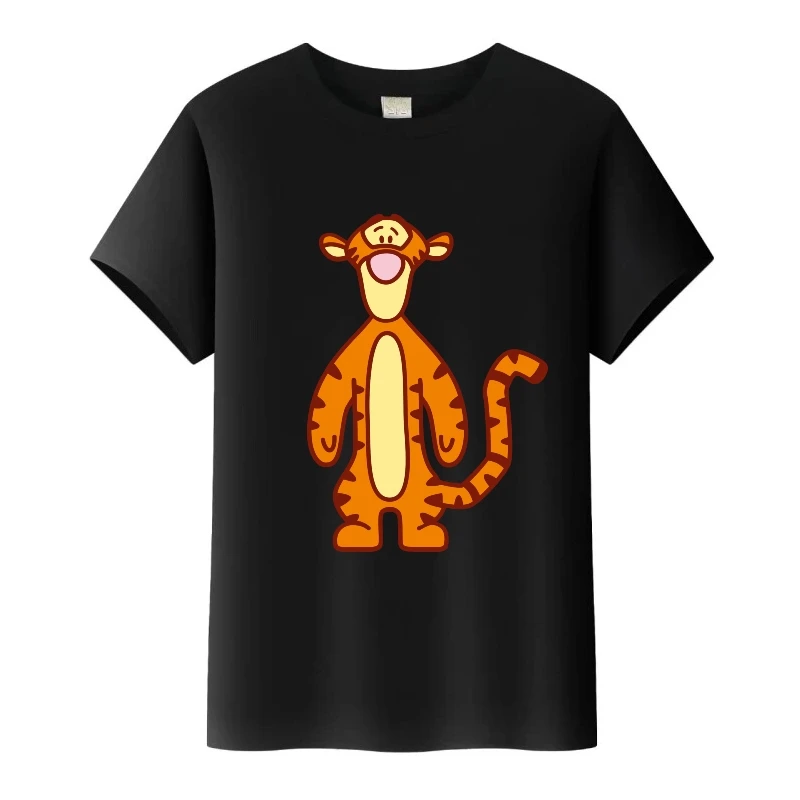 

Disney Winnie The Pooh Tigger Print Oversized Tees O-Neck Blouse 90s Women Tshirt Children t-shirt Family Clothing Men Tops Gift