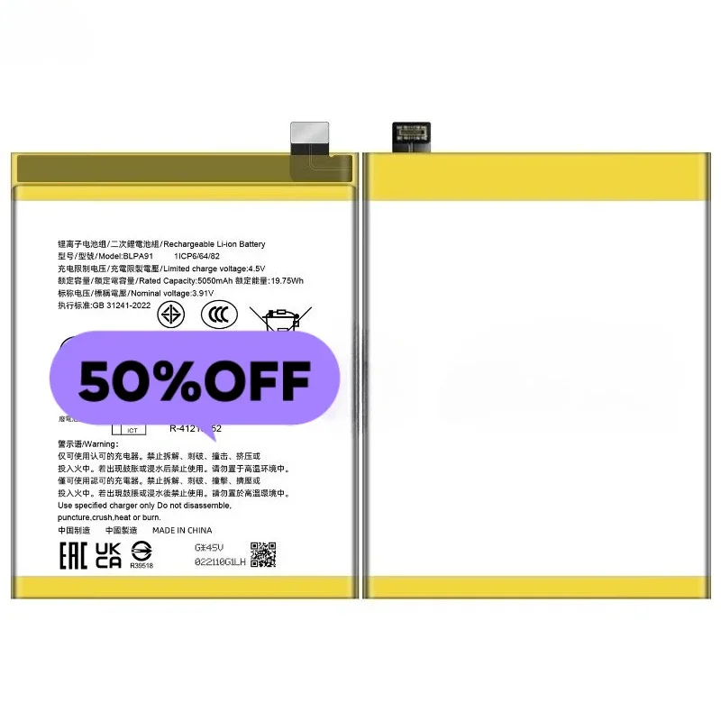 BLPA91 for OPPO Realme 13 Pro Plus/RMX3920/RMX3921 Phone Battery High Quality High Capacity Replacement Bateria Grade A Cell